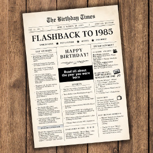 Lámina Nacido en 1985, 40 cumpleaños del periódico burlón