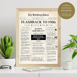 Lámina Nacido en 1986 Divertido periódico