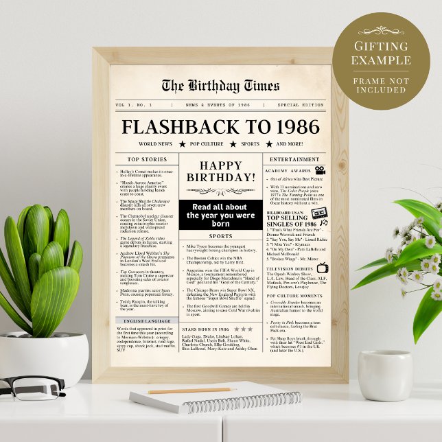 Lámina Nacido en 1986 Divertido periódico (Subido por el creador)