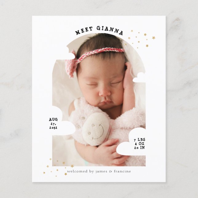 Lámina Nacimiento Agradecido Collage de Fotos de Arco de  (Anverso)