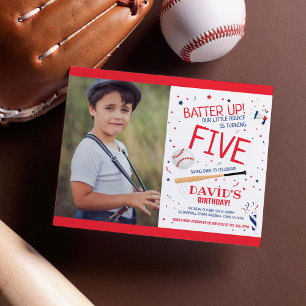 Lámina Nacimiento de la foto roja del beisbol de pequeño 