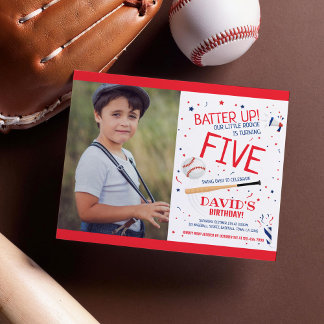Lámina Nacimiento de la foto roja del beisbol de pequeño 
