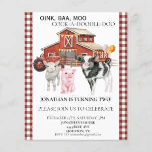 Lámina Nacimiento de la granja Acuarela Cow Pig Barn