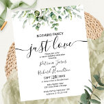 Lámina Nada Fancy Love Just Love Budget Wedding Invitatio<br><div class="desc">Una sencilla invitación a la boda acuarela de color verde moda. Fácil de personalizar con tus detalles. PERSONALIZACIÓN: Si necesita personalización del diseño, póngase en contacto conmigo por medio de un chat; si necesita información sobre su pedido, opciones de envío, etc., póngase en contacto directamente con el soporte técnico de...</div>