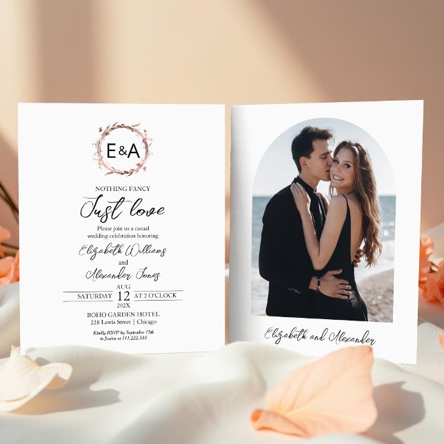 Lámina Nada Fancy Love Just Love Budget Wedding Invitatio (Subido por el creador)