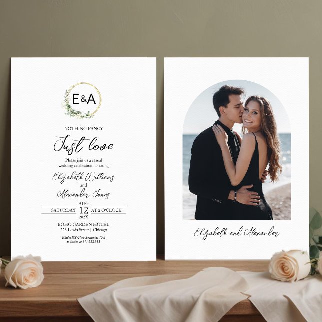 Lámina Nada Fancy Love Just Love Budget Wedding Invitatio (Subido por el creador)