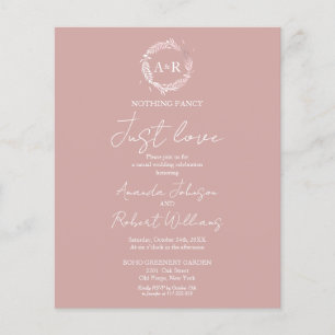 Lámina Nada Fancy Love Just Love Budget Wedding Invitatio