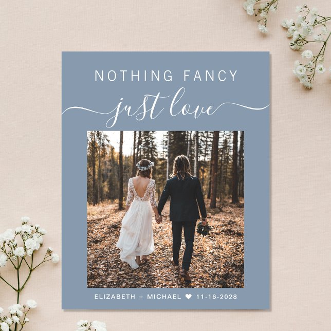 Lámina Nada Fancy Love Just Love Photo Wedding Recepción (An affordable invitation without compromising on quality or design)