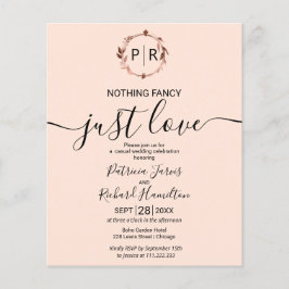 Lámina Nada Lujoso Solo Amor Invitación de Boda con Presu