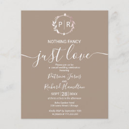 Lámina Nada Lujoso Solo Amor Invitación de Boda con Presu