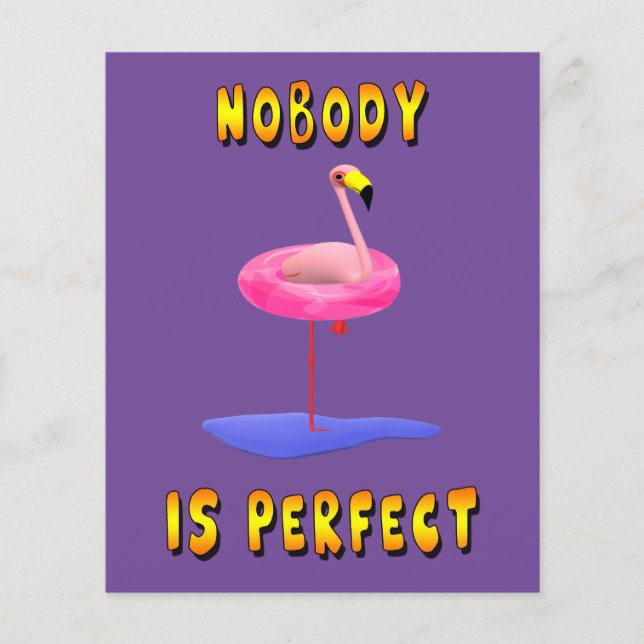 Lámina Nadie es perfecto - flamingo con anillo de natació (Anverso)