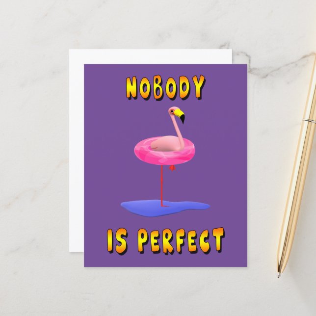 Lámina Nadie es perfecto - flamingo con anillo de natació (Anverso/Reverso In Situ)