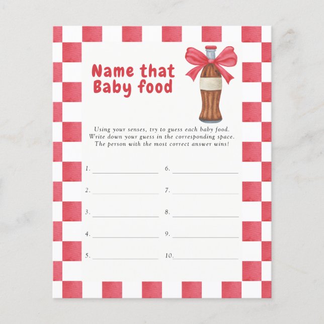 Lámina Name that baby food Soda Bottle (Anverso)