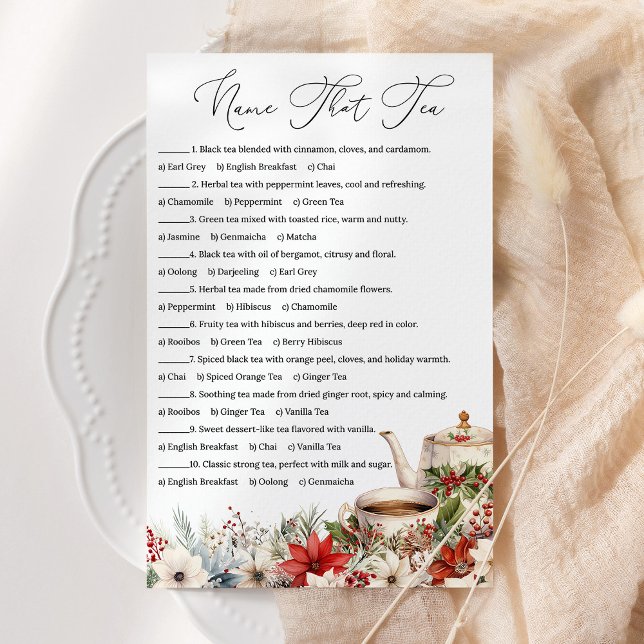 Lámina Name That Tea Christmas Tea Party Holiday Game (Subido por el creador)