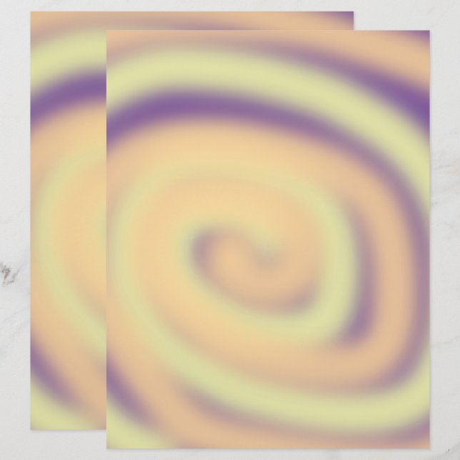 Lámina Naranja amarillo Púrpura Swirl Blend Scrapbook Pap (Anverso / Reverso)