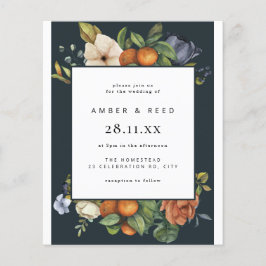 Lámina Naranja Azul presupuesto Boda Boho botánico verano