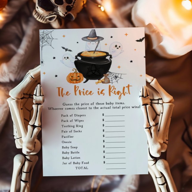 Lámina Naranja bebé está preparando el precio es el juego (Baby is Brewing Baby Shower The Price is Right Game)