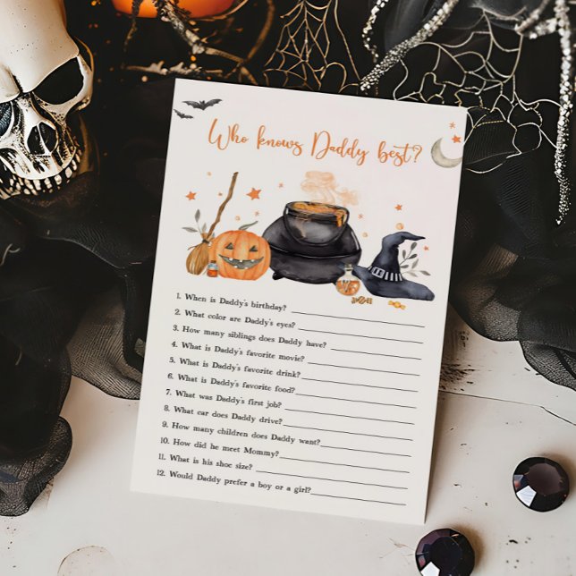 Lámina Naranja bebé se está preparando quién conoce a pap (Baby is Brewing Baby Shower Who knows Daddy Best Game)