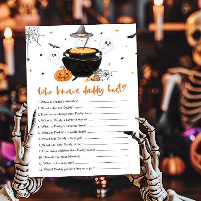 Lámina Naranja bebé se está preparando quién conoce a pap (Baby is Brewing Baby Shower Who knows Daddy Best Game)