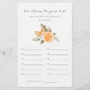 Lámina Naranja Boho Cómo De Viejo Es Groom Bridal Shower 