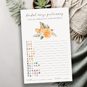 Lámina Naranja Boho juego de Emoji de ducha de novia