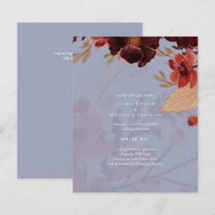 Lámina Naranja Borgoña otoño Boda floral