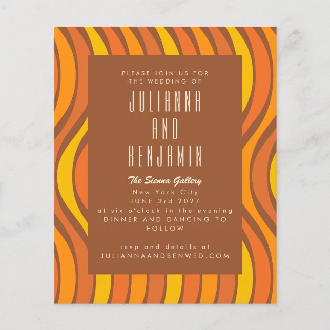 Lámina Naranja Brown Boda de línea de onda de Groovy 70 d (Anverso)