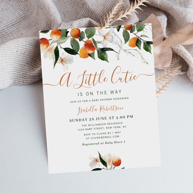 Lámina naranja cítrico pequeño cutie bebé ducha (Subido por el creador)