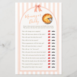 Lámina Naranja Cutie Pie Gingham Mommy or Daddy Game