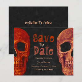 Lámina Naranja De Calavera Gótica Presupuesto Negro Guard