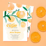 Lámina Naranja de Citrus Presupuestario Pequeña Cutie Bab<br><div class="desc">Invitación de Baby Shower de color de agua de presupuesto Naranja de cítricos</div>