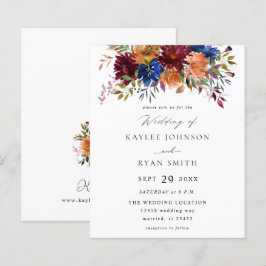 Lámina Naranja de la Marina Borgoña  otoño Boda floral 2