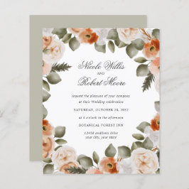 Lámina Naranja de Moda Presupuestaria Ivory Sage Boda flo