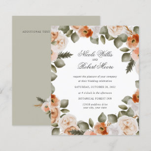 Lámina Naranja de Moda Presupuestaria Ivory Sage Boda flo