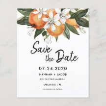 Naranja de presupuesto Citrus Greenery Guardar las