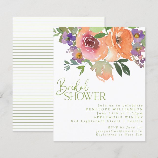 Lámina Naranja de presupuesto Ducha Botánica Morada de No (Anverso / Reverso)