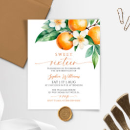 Lámina Naranja de presupuesto Dulce Floral 16 Invitación 