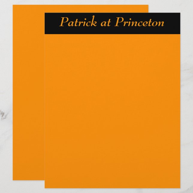 Lámina Naranja de Princeton personalizado (Anverso / Reverso)