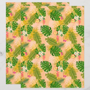 Lámina Naranja de verano de follaje tropical