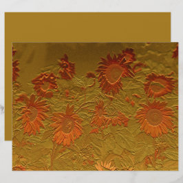 Lámina Naranja del girasol Dorado Arte Floral Decoración