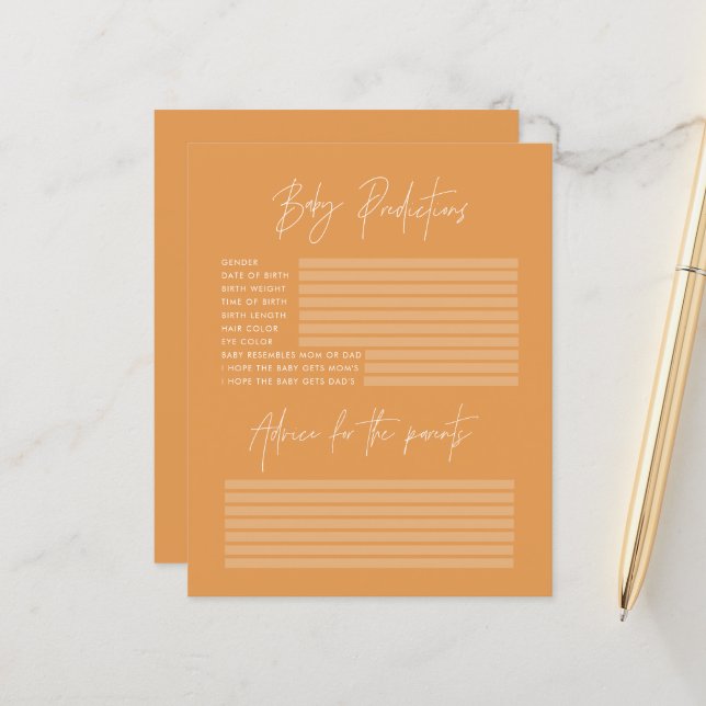 Lámina Naranja del juego de predicciones del fiesta de la (Anverso/Reverso In Situ)