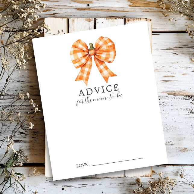 Lámina Naranja Fall Coquette Bow Baby Shower Advance Shee (Subido por el creador)