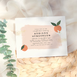 Lámina Naranja floral de presupuesto, ducha de novia rosa