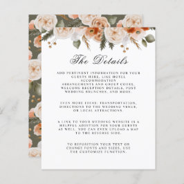 Lámina Naranja Ivory Moss Detalles del boda de presupuest