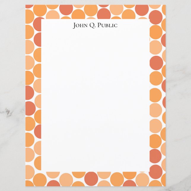 Lámina Naranja Mid Century Modern Dots Personalizado Stat (Anverso)
