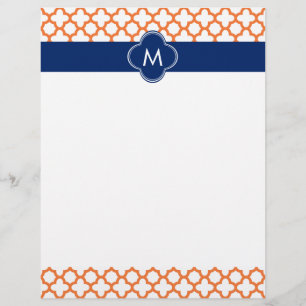 Lámina Naranja monogramado y Cuarteto azul real