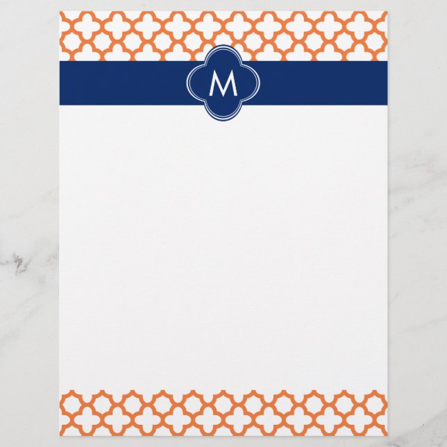 Lámina Naranja monogramado y Cuarteto azul real (Anverso)