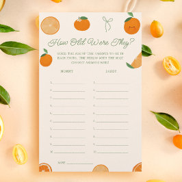 Lámina Naranja Pequeña Cutie Baby Shower Supongo Que El J