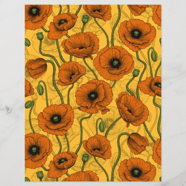 Lámina Naranja Poppies (Anverso)