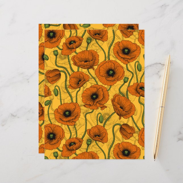 Lámina Naranja Poppies (Anverso/Reverso In Situ)